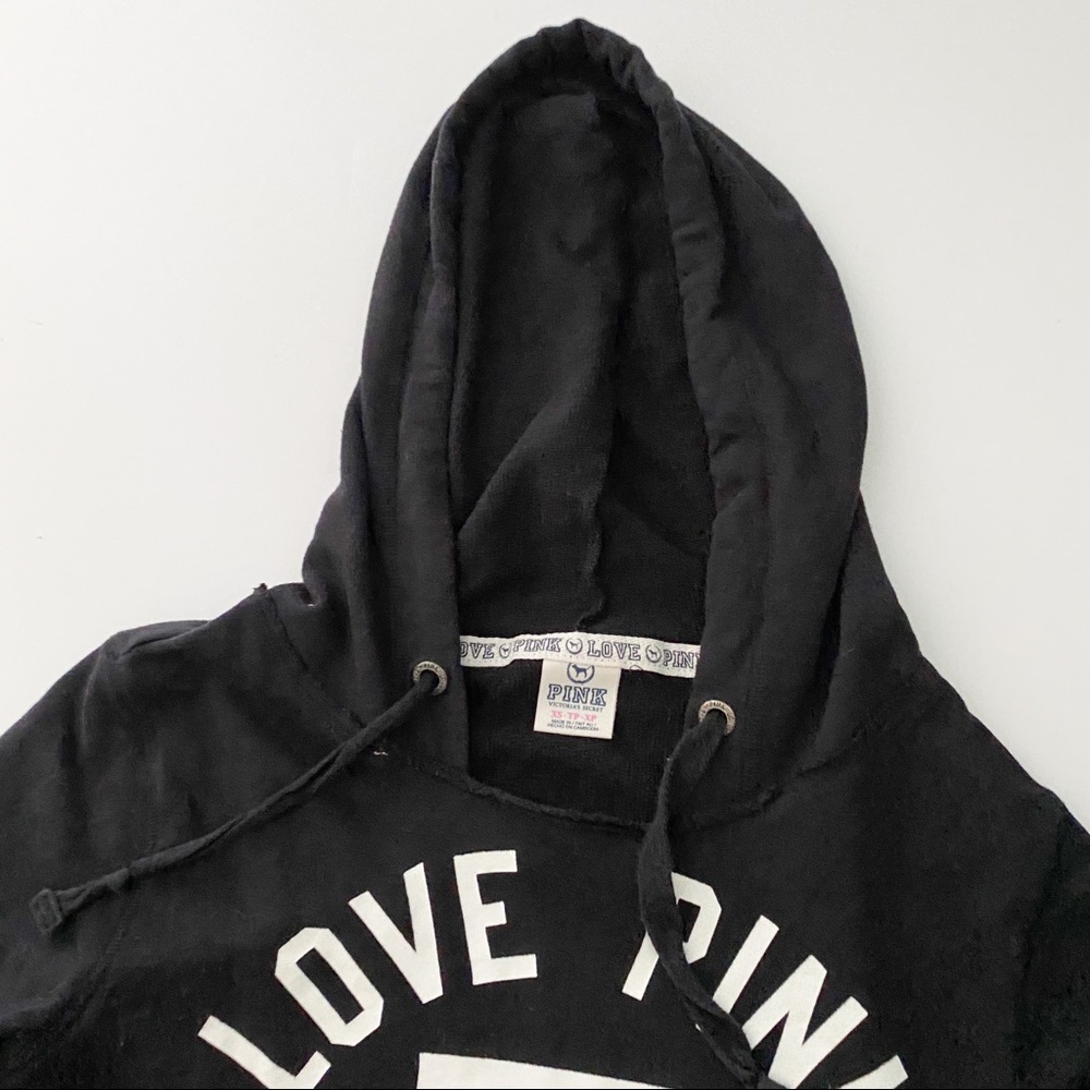 PINK Victoria’s secret black hooded sweatshirt - Picture 4 of 5